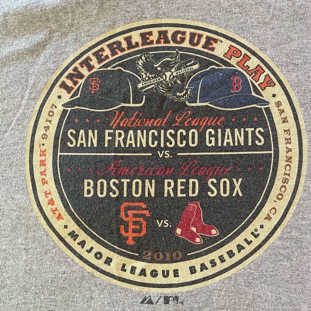 Giants & Red Sox 2010 Gray Interleague Play T-Shirt